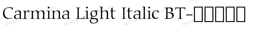 Carmina Light Italic BT字体转换